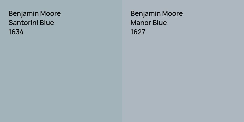 Benjamin Moore Santorini Blue vs. Benjamin Moore Manor Blue