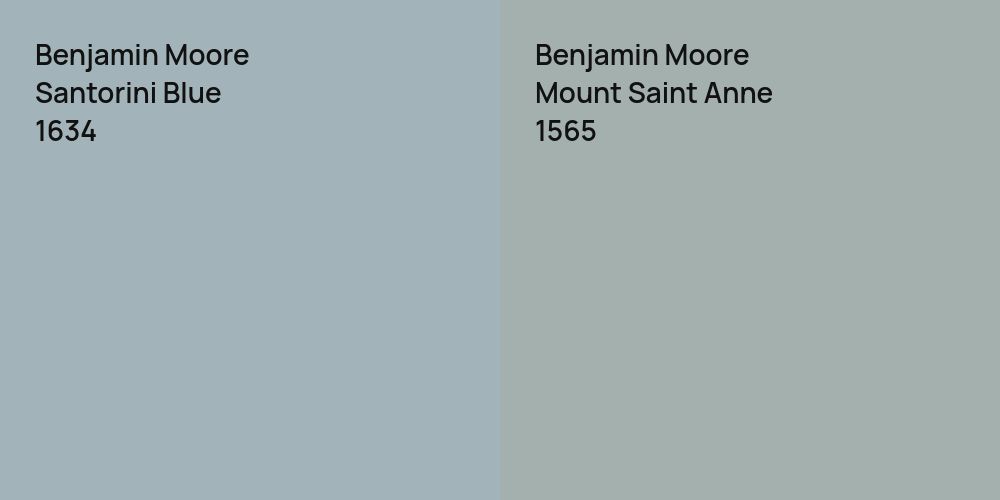 Benjamin Moore Santorini Blue vs. Benjamin Moore Mount Saint Anne