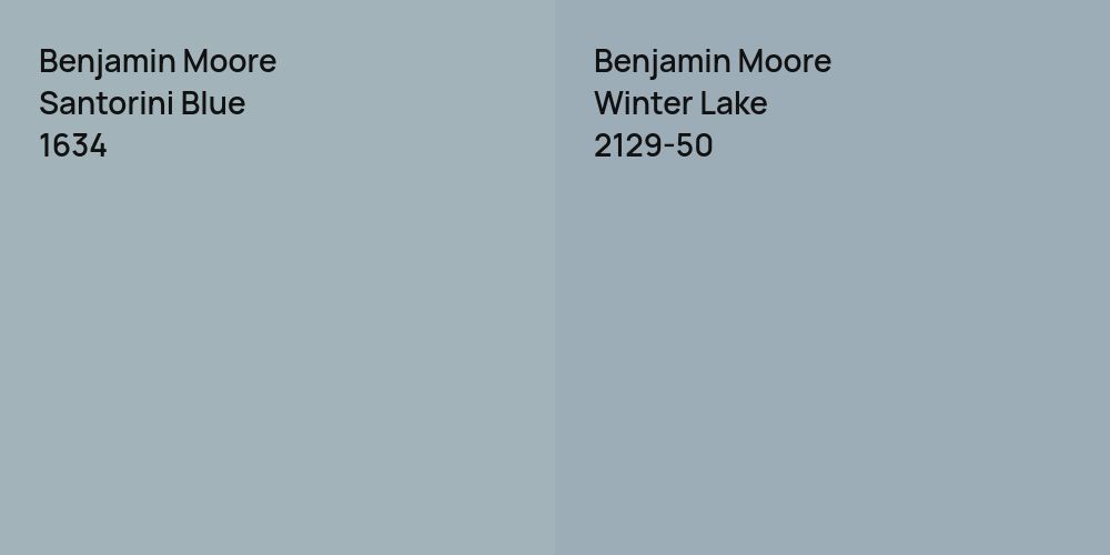 Benjamin Moore Santorini Blue vs. Benjamin Moore Winter Lake