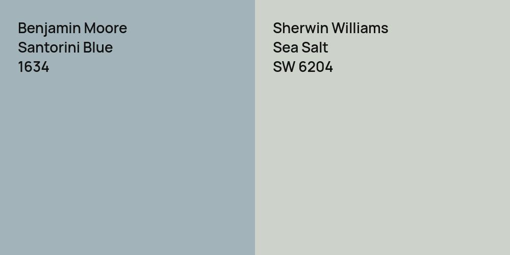 Benjamin Moore Santorini Blue vs. Sherwin Williams Sea Salt