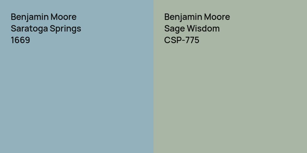 Benjamin Moore Saratoga Springs vs. Benjamin Moore Sage Wisdom