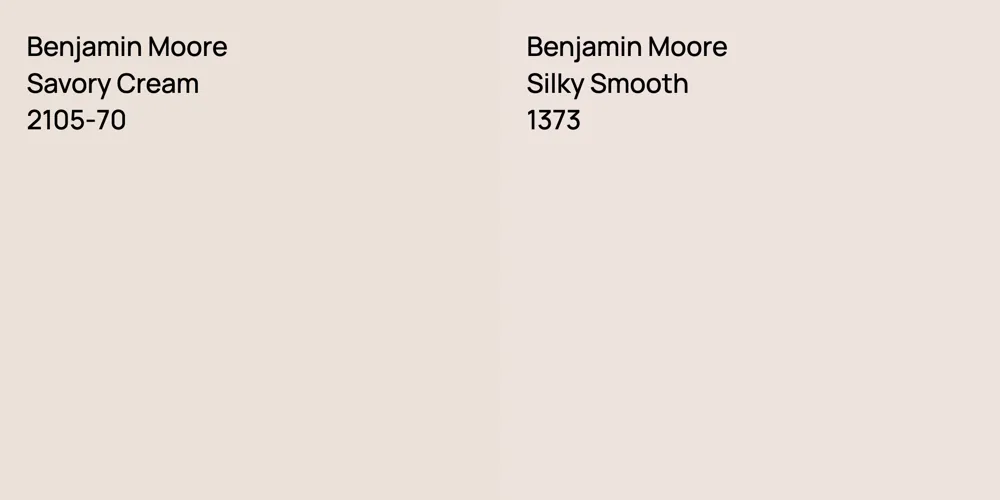 Benjamin Moore Savory Cream vs. Benjamin Moore Silky Smooth