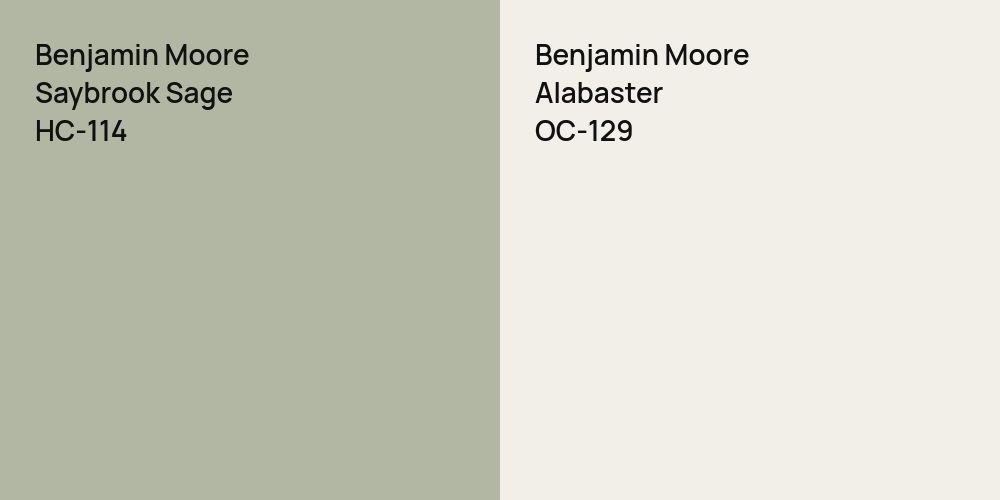 Benjamin Moore Saybrook Sage vs. Benjamin Moore Alabaster