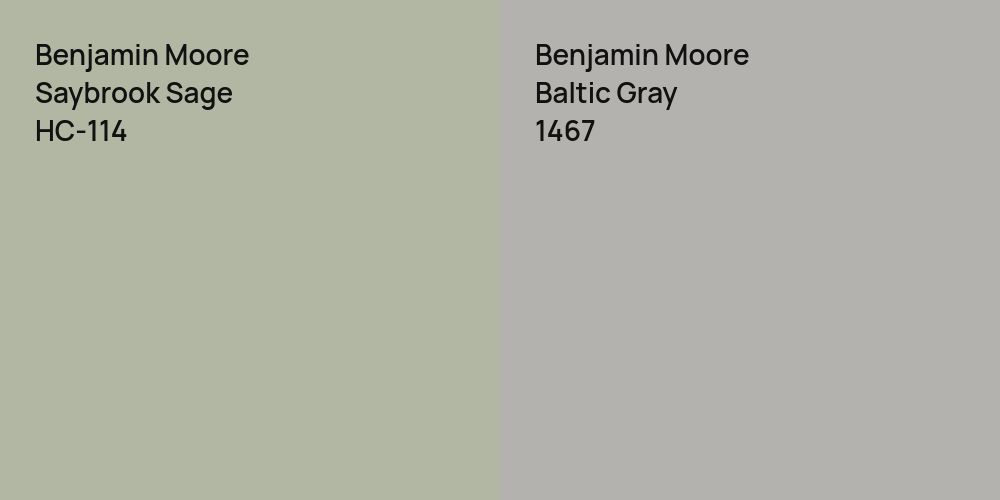 Benjamin Moore Saybrook Sage vs. Benjamin Moore Baltic Gray