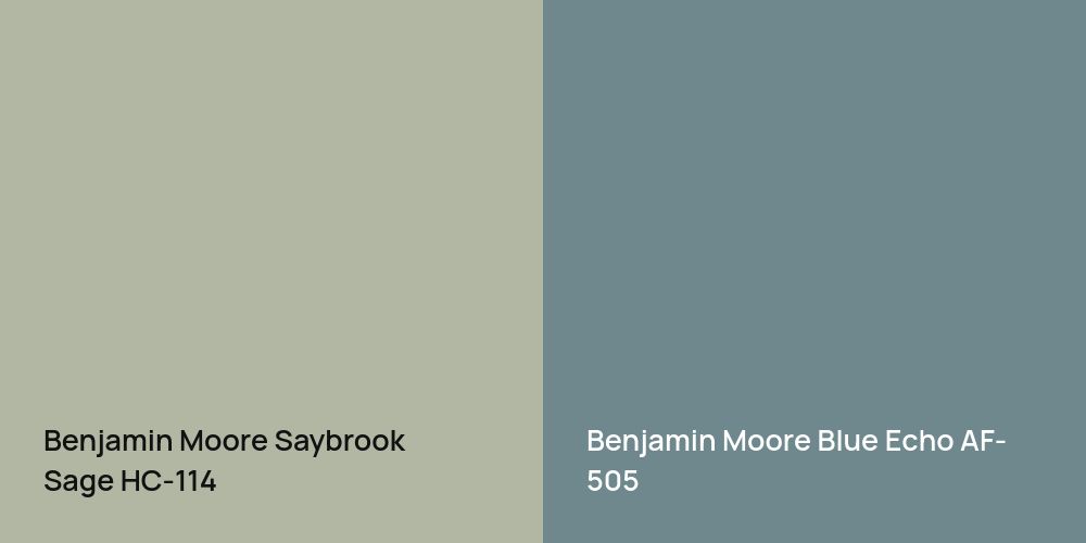 Benjamin Moore Saybrook Sage vs. Benjamin Moore Blue Echo