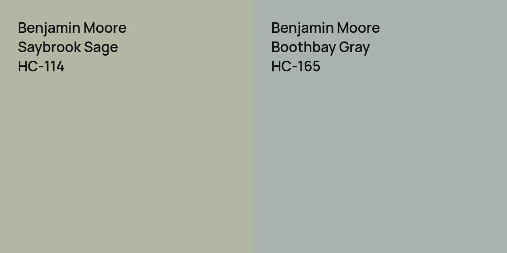 Benjamin Moore Saybrook Sage vs. Benjamin Moore Boothbay Gray