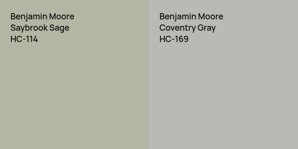 Benjamin Moore Saybrook Sage vs. Benjamin Moore Coventry Gray