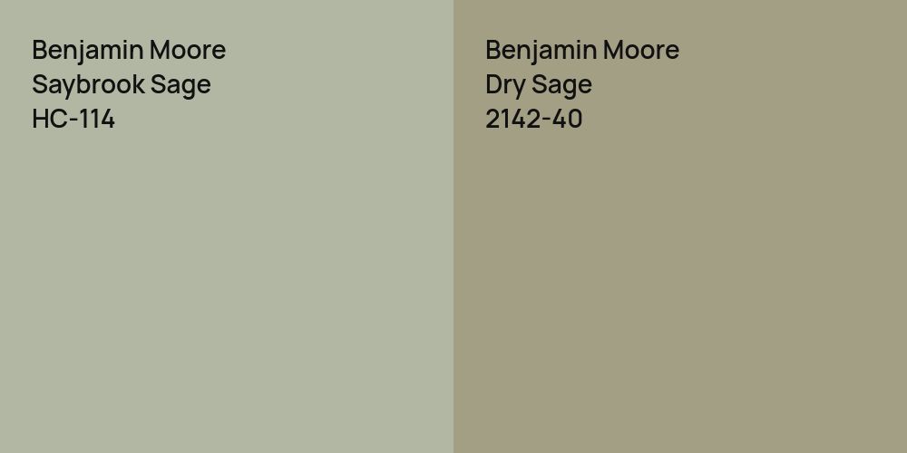 Benjamin Moore Saybrook Sage vs. Benjamin Moore Dry Sage