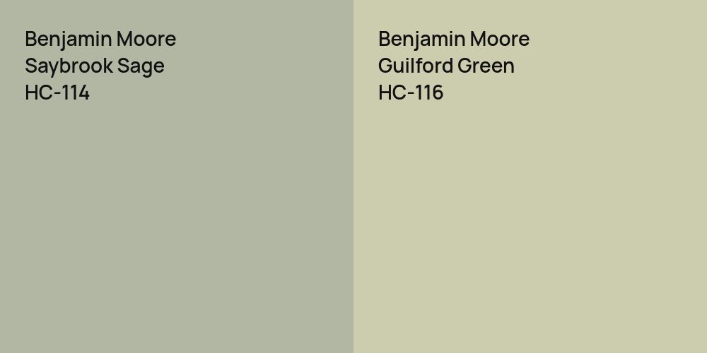 Benjamin Moore Saybrook Sage vs. Benjamin Moore Guilford Green