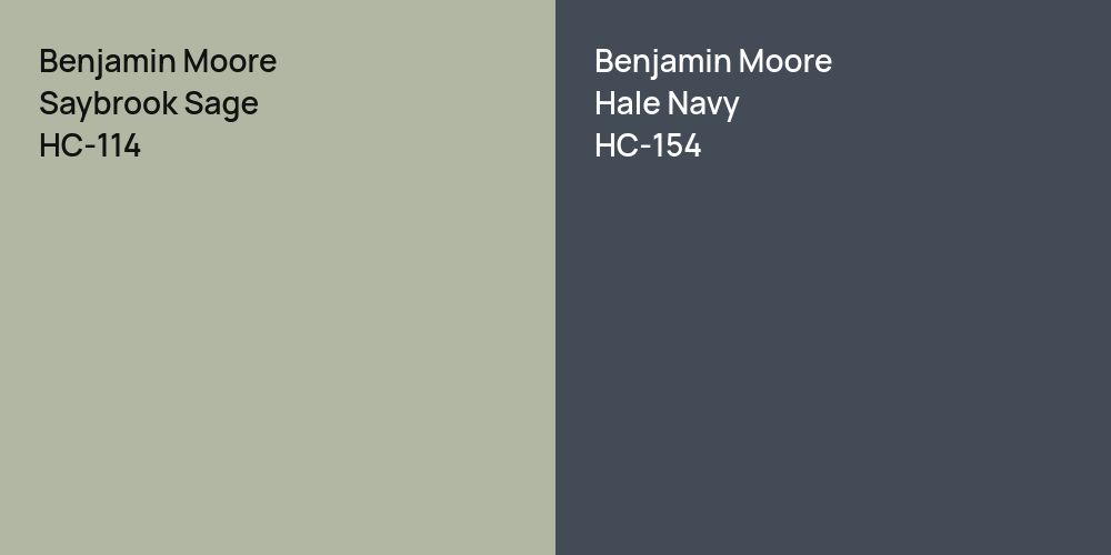 Benjamin Moore Saybrook Sage vs. Benjamin Moore Hale Navy