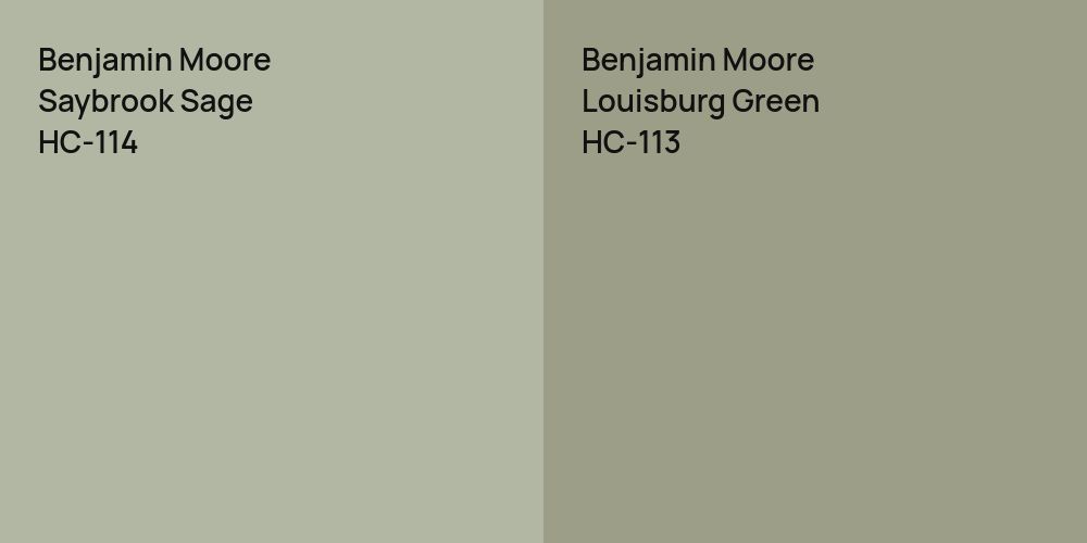 Benjamin Moore Saybrook Sage vs. Benjamin Moore Louisburg Green