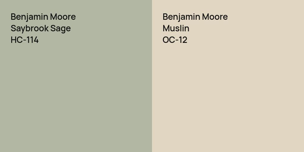 Benjamin Moore Saybrook Sage vs. Benjamin Moore Muslin