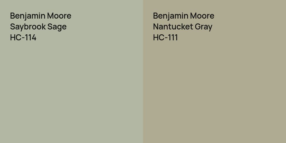 Benjamin Moore Saybrook Sage vs. Benjamin Moore Nantucket Gray