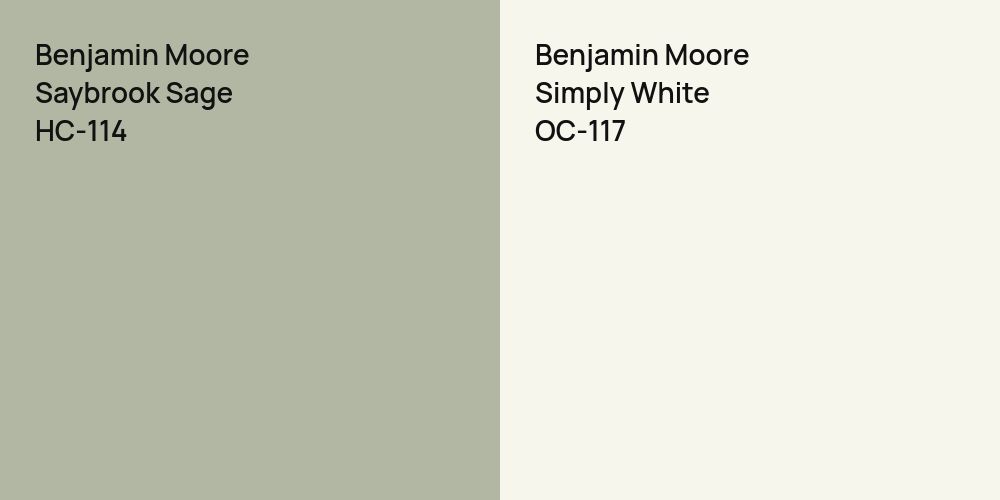 Benjamin Moore Saybrook Sage vs. Benjamin Moore Simply White