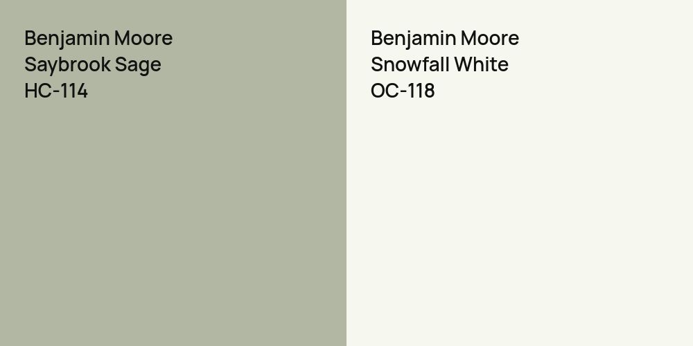 Benjamin Moore Saybrook Sage vs. Benjamin Moore Snowfall White