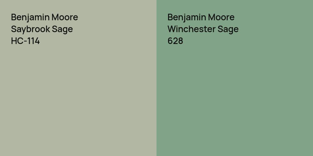 Benjamin Moore Saybrook Sage vs. Benjamin Moore Winchester Sage