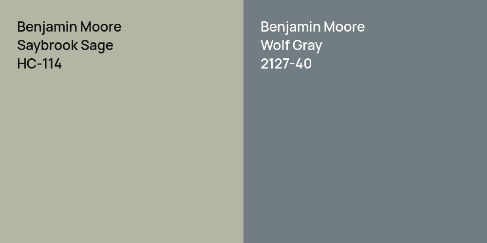 Benjamin Moore Saybrook Sage vs. Benjamin Moore Wolf Gray