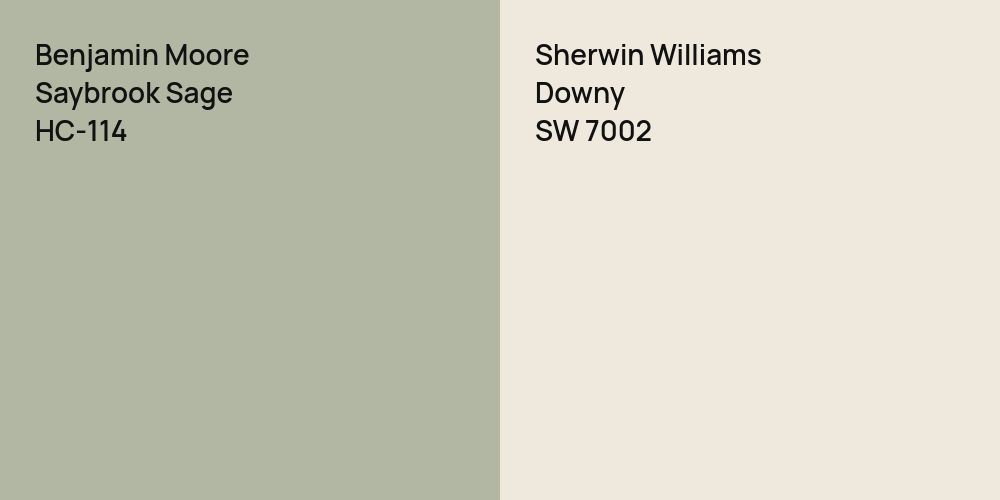 Benjamin Moore Saybrook Sage vs. Sherwin Williams Downy