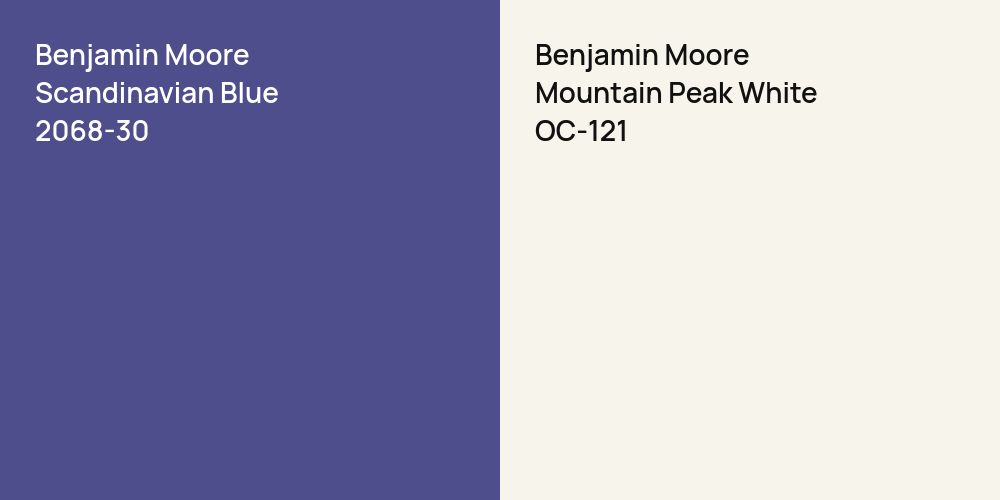 Benjamin Moore Scandinavian Blue vs. Benjamin Moore Mountain Peak White