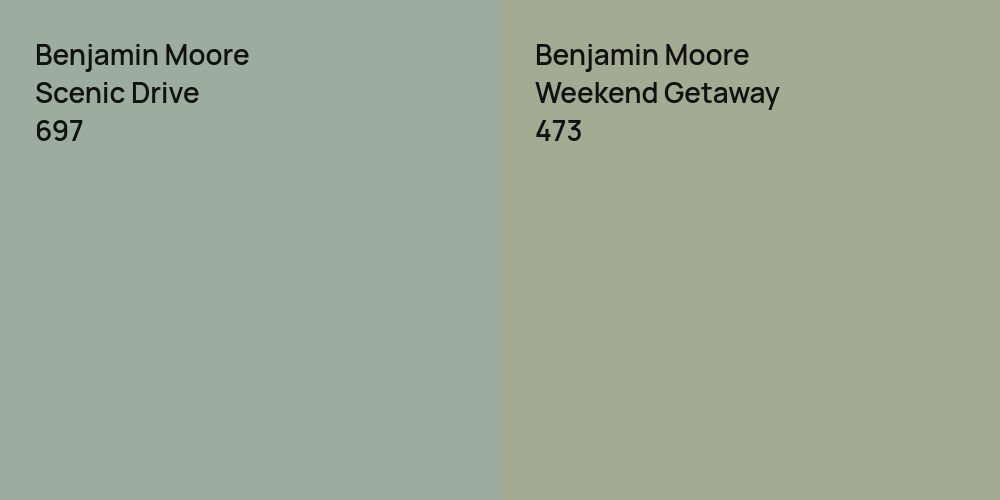 Benjamin Moore Scenic Drive vs. Benjamin Moore Weekend Getaway