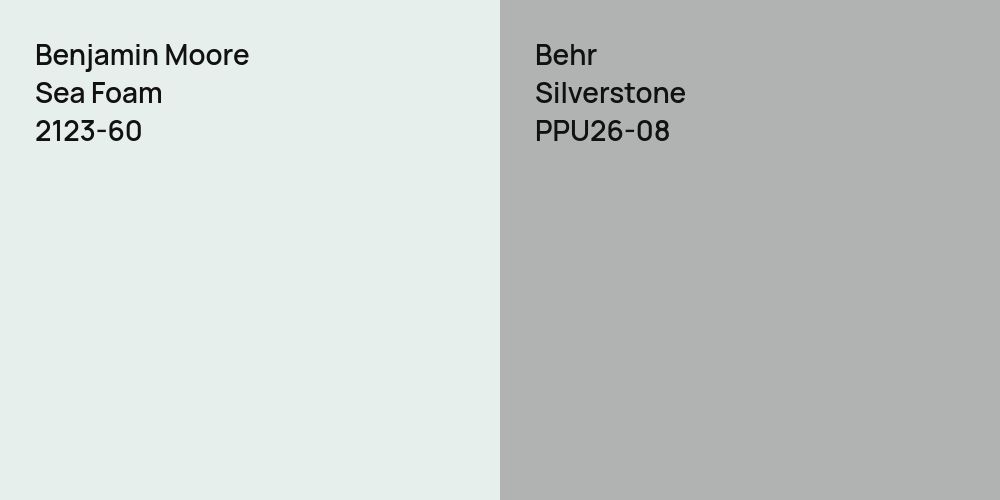 Benjamin Moore Sea Foam vs. Behr Silverstone