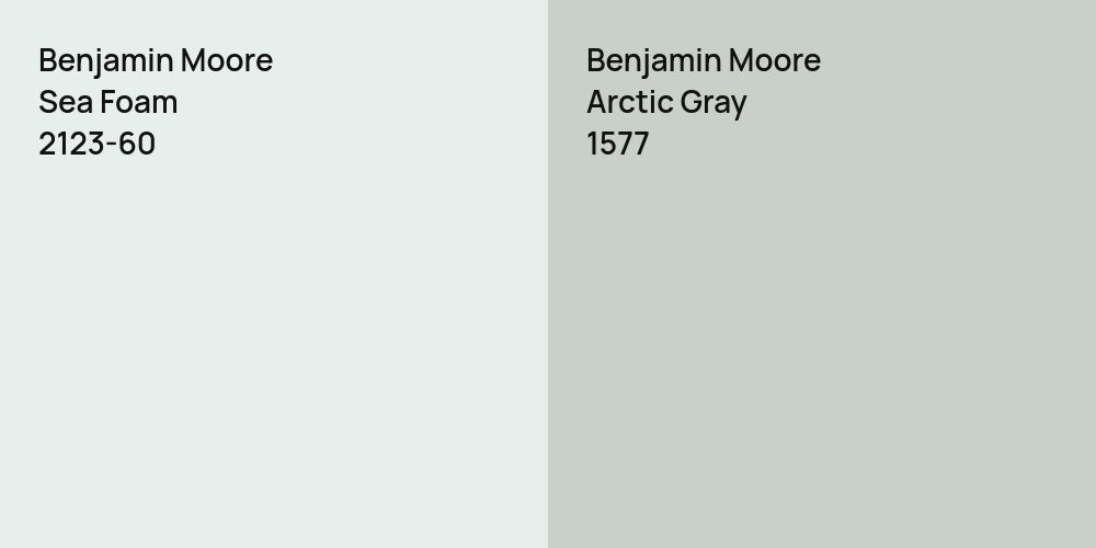 Benjamin Moore Sea Foam vs. Benjamin Moore Arctic Gray