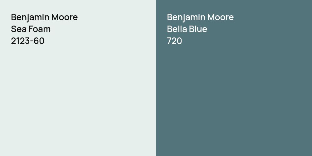 Benjamin Moore Sea Foam vs. Benjamin Moore Bella Blue