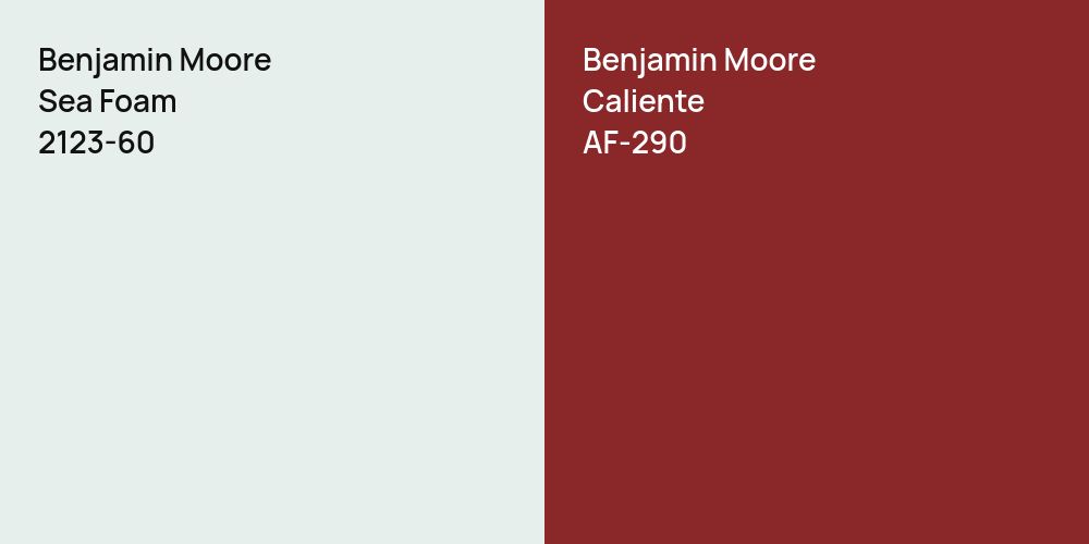 Benjamin Moore Sea Foam vs. Benjamin Moore Caliente