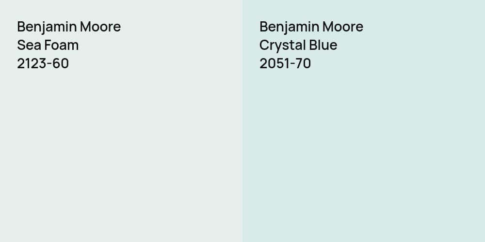 Benjamin Moore Sea Foam vs. Benjamin Moore Crystal Blue