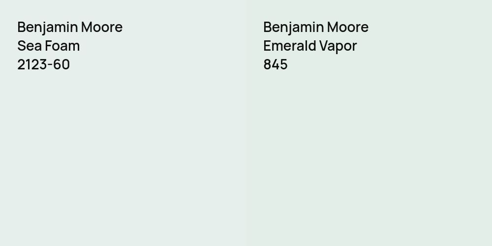 Benjamin Moore Sea Foam vs. Benjamin Moore Emerald Vapor