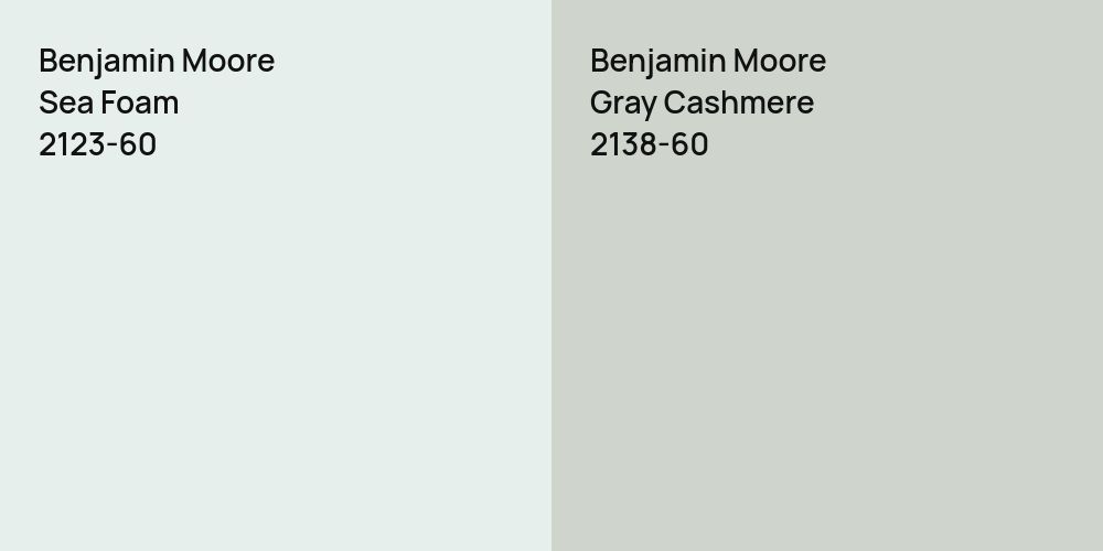 Benjamin Moore Sea Foam vs. Benjamin Moore Gray Cashmere