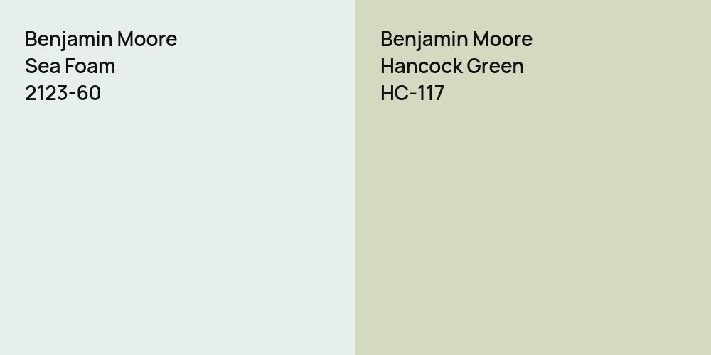 Benjamin Moore Sea Foam vs. Benjamin Moore Hancock Green