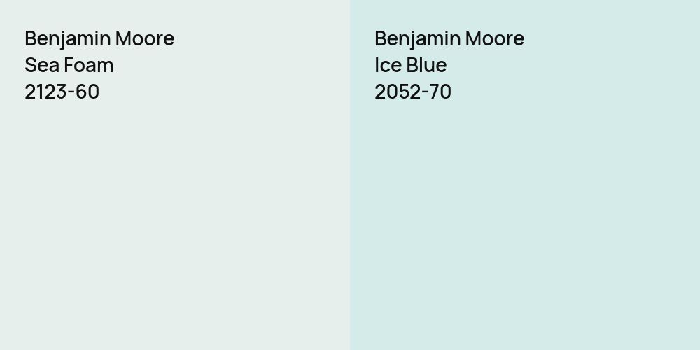 Benjamin Moore Sea Foam vs. Benjamin Moore Ice Blue