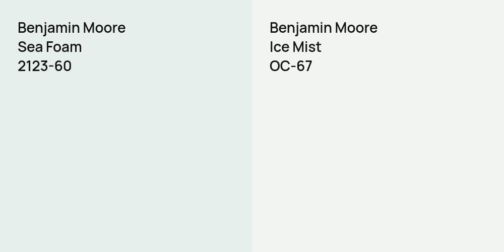 Benjamin Moore Sea Foam vs. Benjamin Moore Ice Mist