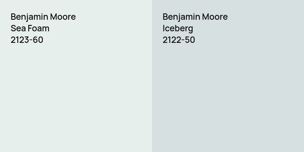 Benjamin Moore Sea Foam vs. Benjamin Moore Iceberg