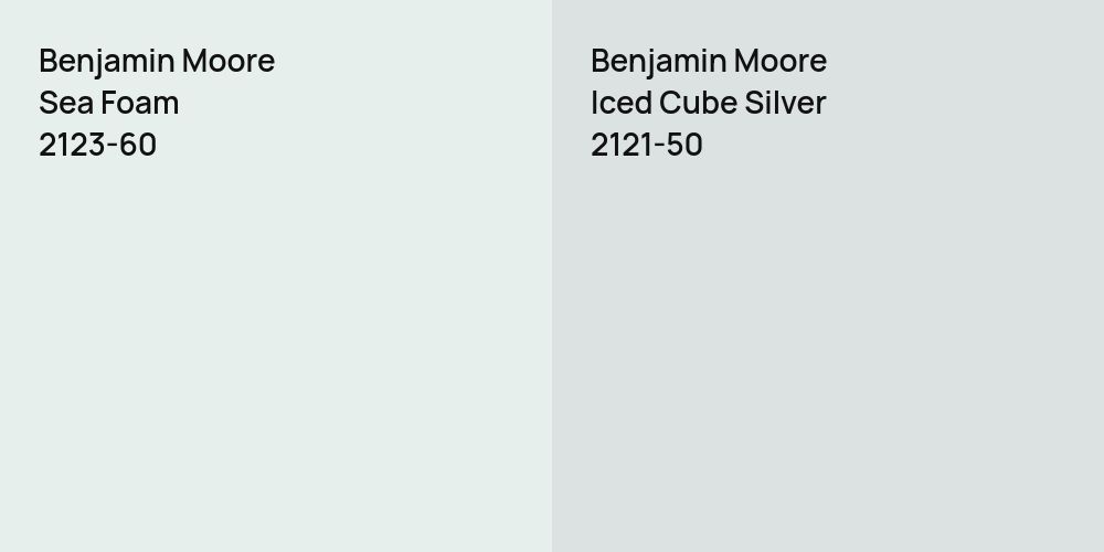 Benjamin Moore Sea Foam vs. Benjamin Moore Iced Cube Silver