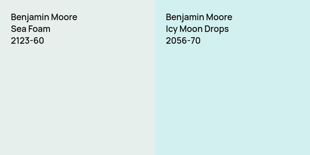 Benjamin Moore Sea Foam vs. Benjamin Moore Icy Moon Drops