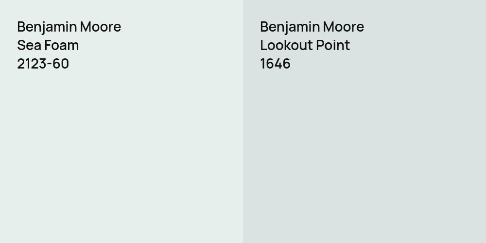 Benjamin Moore Sea Foam vs. Benjamin Moore Lookout Point