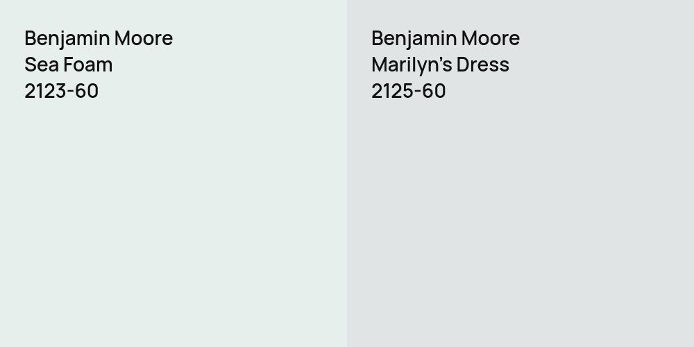 Benjamin Moore Sea Foam vs. Benjamin Moore Marilyn's Dress