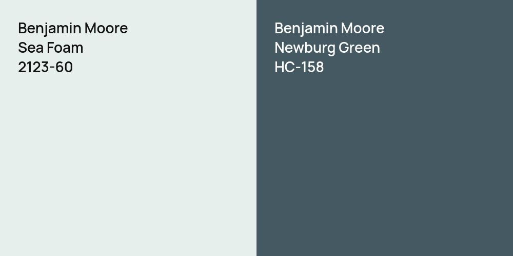 Benjamin Moore Sea Foam vs. Benjamin Moore Newburg Green