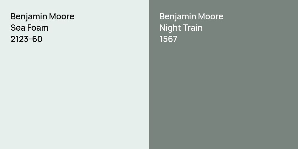 Benjamin Moore Sea Foam vs. Benjamin Moore Night Train