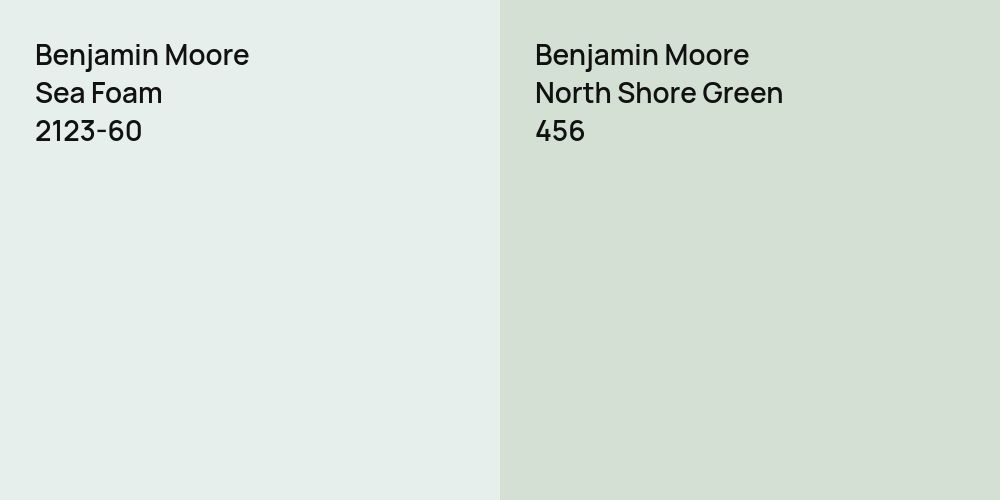 Benjamin Moore Sea Foam vs. Benjamin Moore North Shore Green