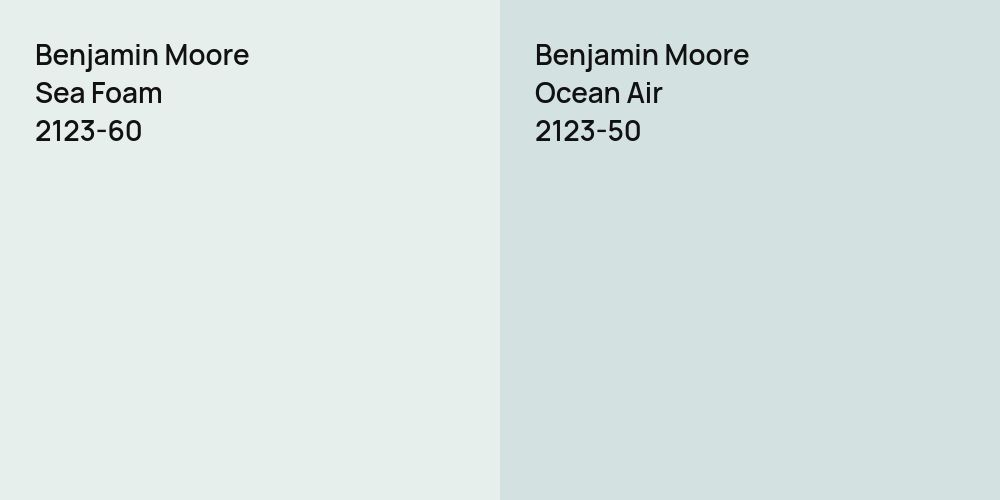 Benjamin Moore Sea Foam vs. Benjamin Moore Ocean Air