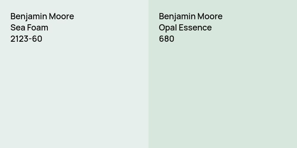 Benjamin Moore Sea Foam vs. Benjamin Moore Opal Essence