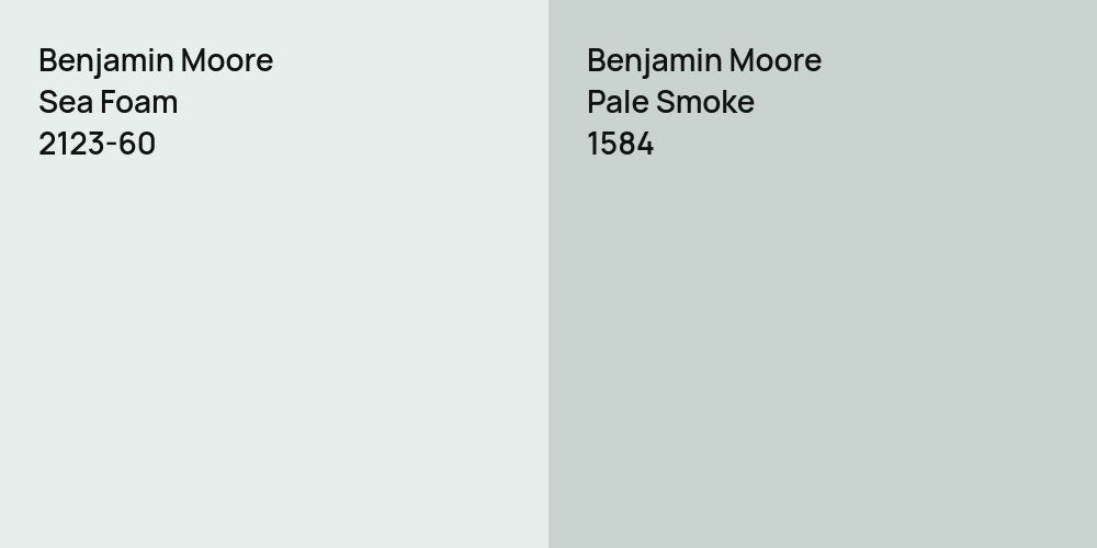 Benjamin Moore Sea Foam vs. Benjamin Moore Pale Smoke