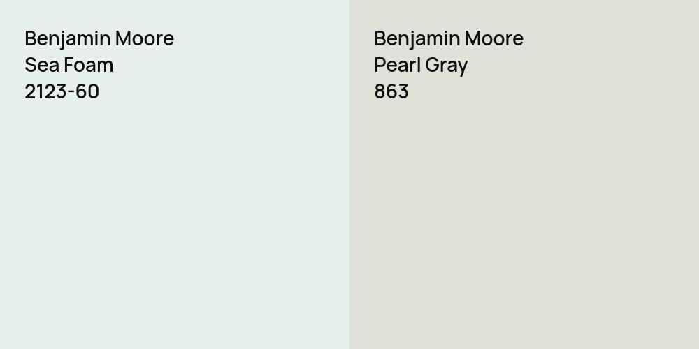 Benjamin Moore Sea Foam vs. Benjamin Moore Pearl Gray