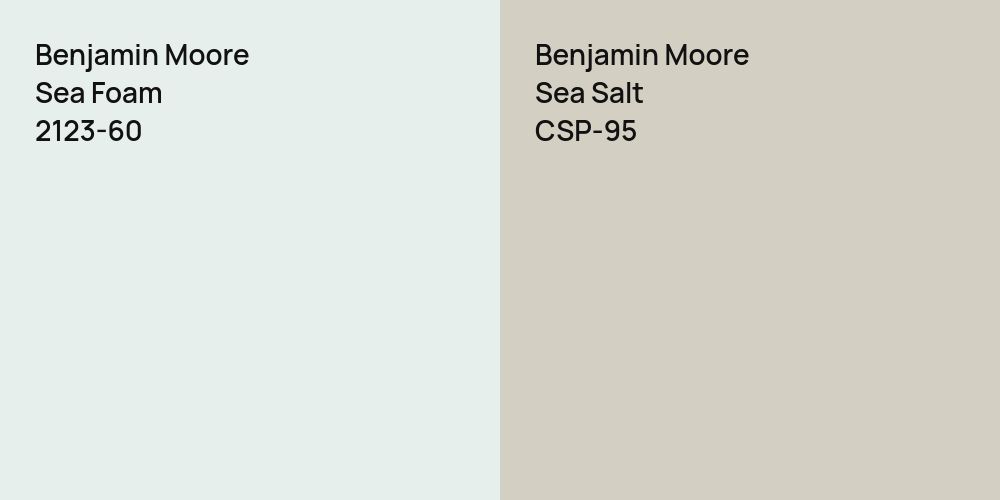 Benjamin Moore Sea Foam vs. Benjamin Moore Sea Salt