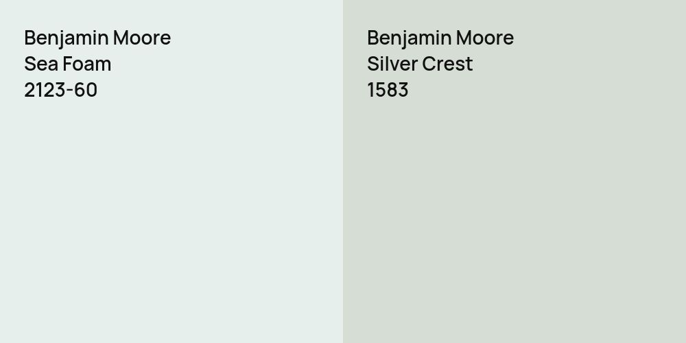 Benjamin Moore Sea Foam vs. Benjamin Moore Silver Crest