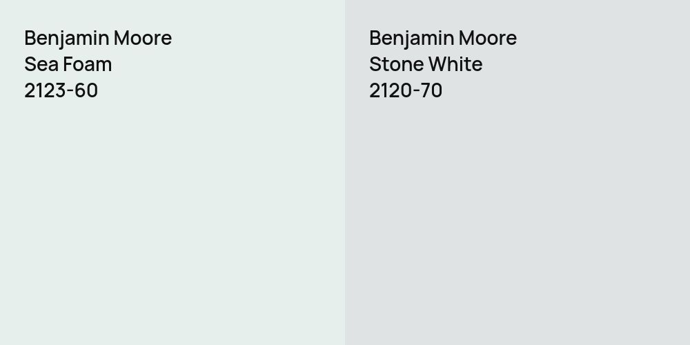 Benjamin Moore Sea Foam vs. Benjamin Moore Stone White