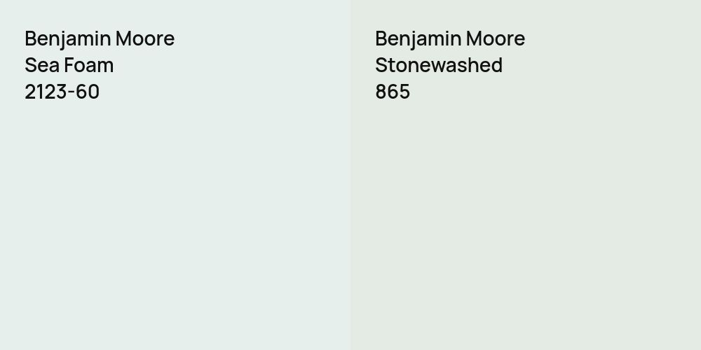 Benjamin Moore Sea Foam vs. Benjamin Moore Stonewashed